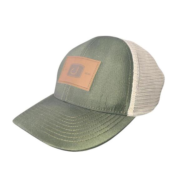 Avid Olive Green Trucker Hat with Leather Patch - Used - Picture 1 of 8